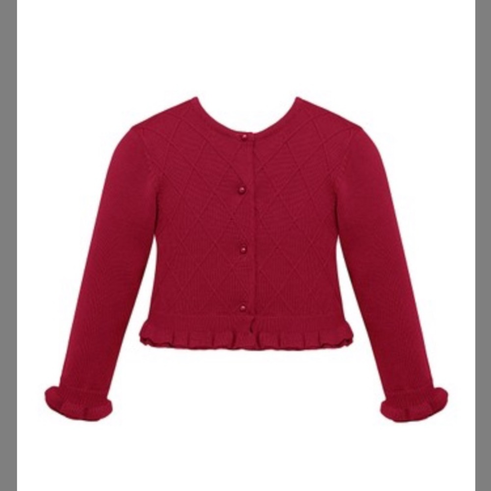 Red diamond knit cardigan